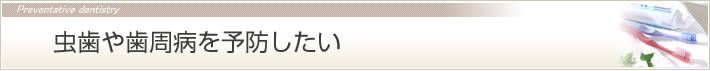 虫歯や歯周病を予防したい